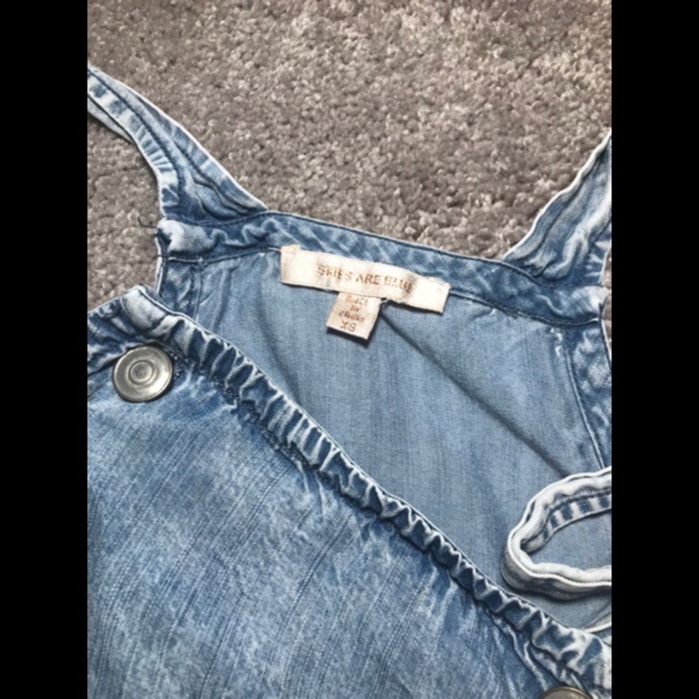 ••Donated••Skies Are Blue • Jean Overall Dress - Picture 4 of 4